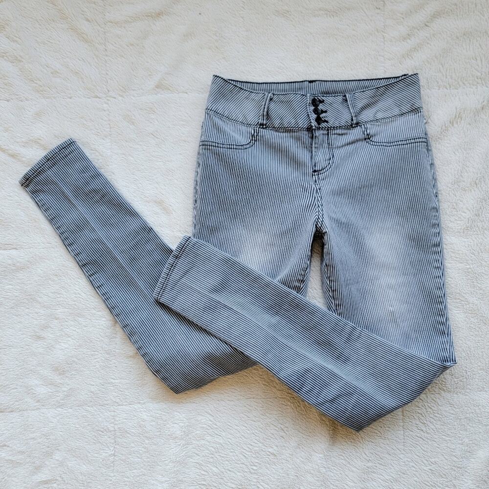 HT LoveSick‎ Black and White Pinstripe Skinny Jeans